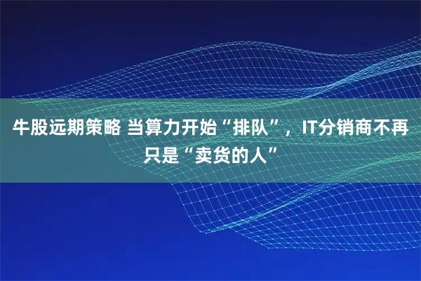 牛股远期策略 当算力开始“排队”，IT分销商不再只是“卖货的人”
